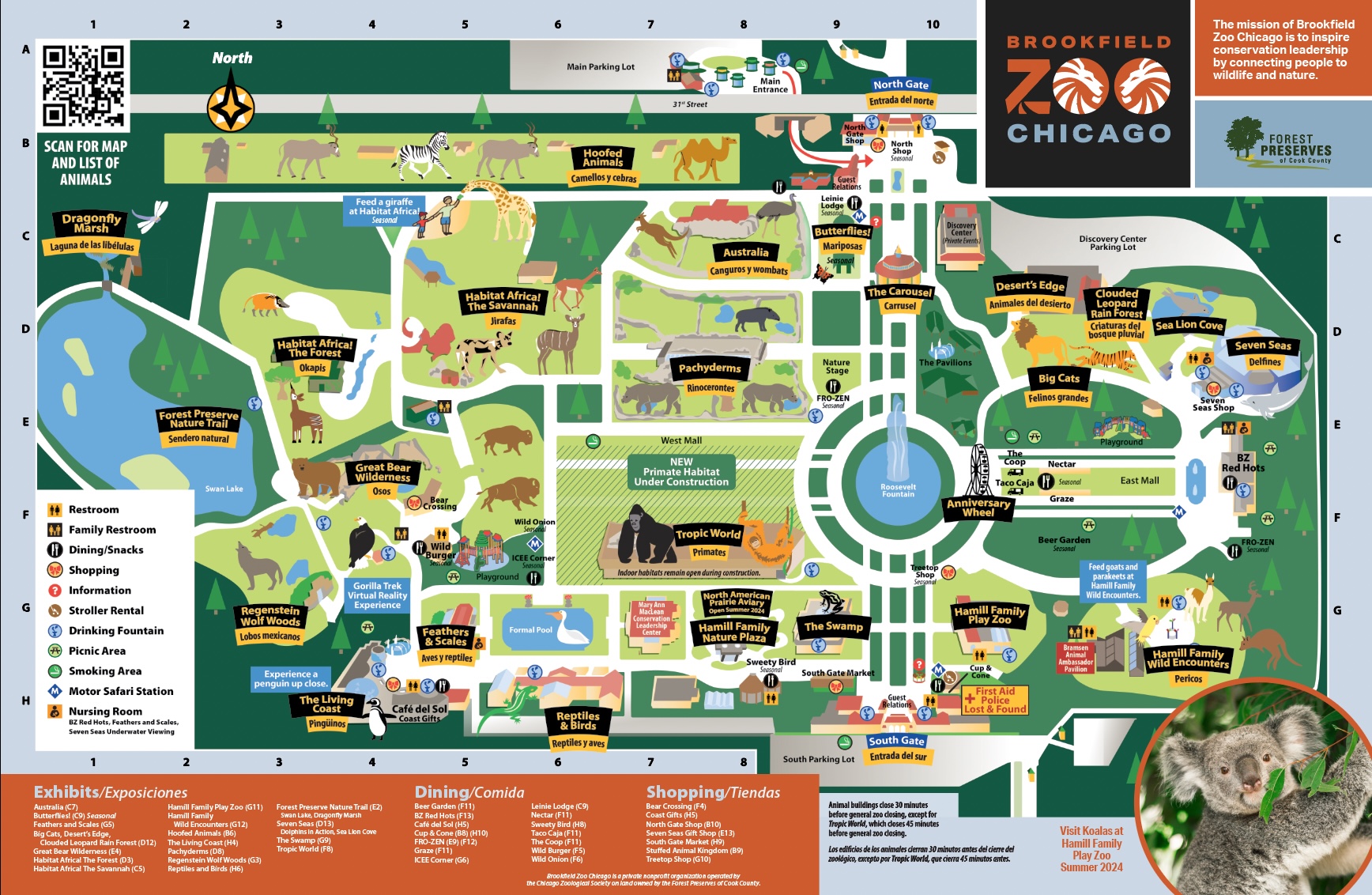 brookfield zoo map 2024 pdf